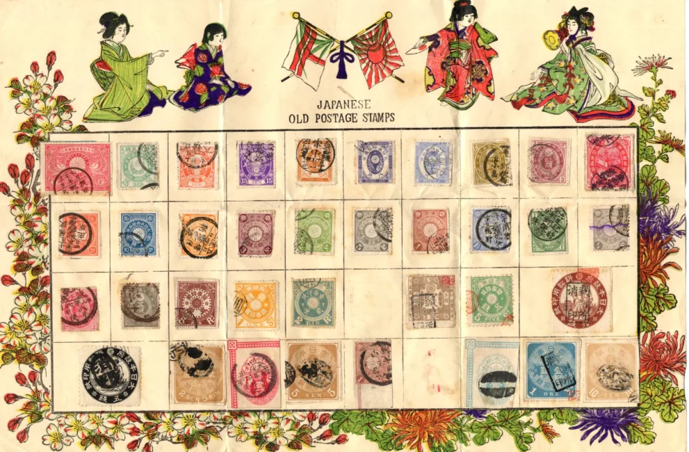 ALLE WELT /Japan, kleine meist gest. Partie im Heft, dazu Japan auf alten Blätten aufgemacht, teils Nachdrucke, sehr unterschiedlich, besichtigen I-II/II Zuschlag für 90,- Euro
