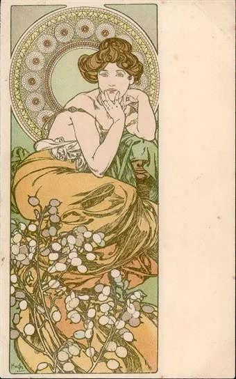 Mucha, Alfons Jugendstil II (Eckbug, rs Abschürfung)