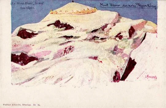 Berggesichter sign. Hansen Mont Blanc der starke Alpenkönig Künstler-Karte R!R!R! I-II