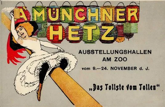Charlottenburg (1000) A Münchner Hetz Ausstellung am Zoo 9. - 24. November Werbe AK I-II