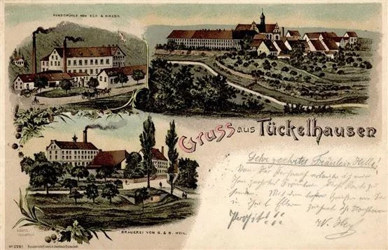 Los 12007 - Zuschlag 140EUR Tückelhausen (8703) Brauerei G & S Heil, Kunstmühle von Eck & Dress Vorläufer 1891 I-II (Kante abgestoßen)