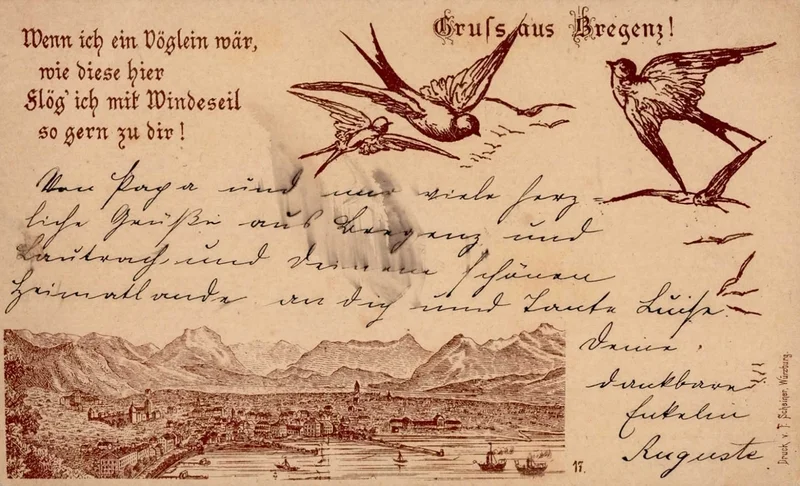 Los 6112 - Zuschlag 1600 Euro - Vorläufer BREGENZ 5.4.1890 Verlag SCHEINER Würzburg I-II R!R!R!