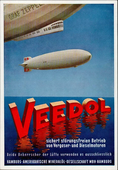 Los Nr. 1317 - Zuschlag 160 Euro - VEEDOL-MOTORENÖL HAMBURG - ZEPPELIN-Werbekarte I