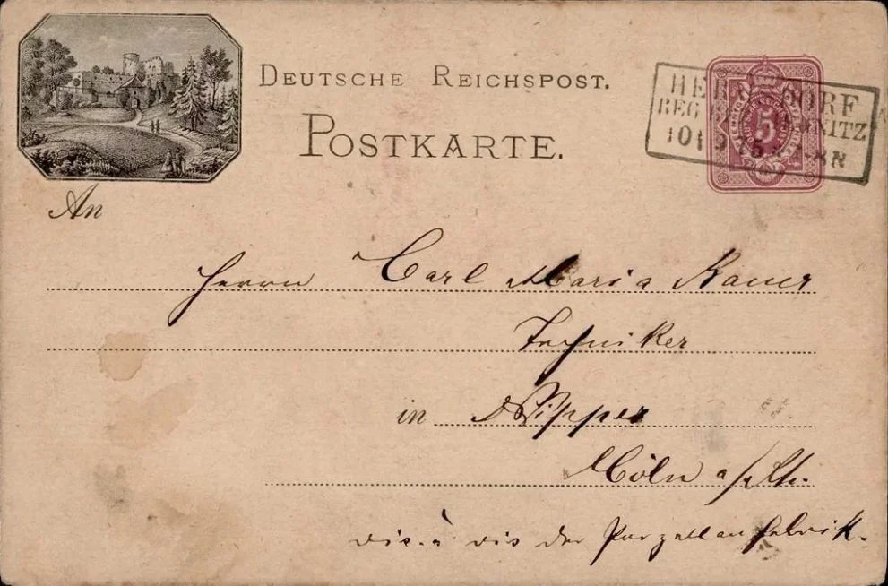 Vorläufer HERMSDORF unterm KYNAST (SCHLESIEN) 1875, extrem früher Vorläufer I-II R!R!R!